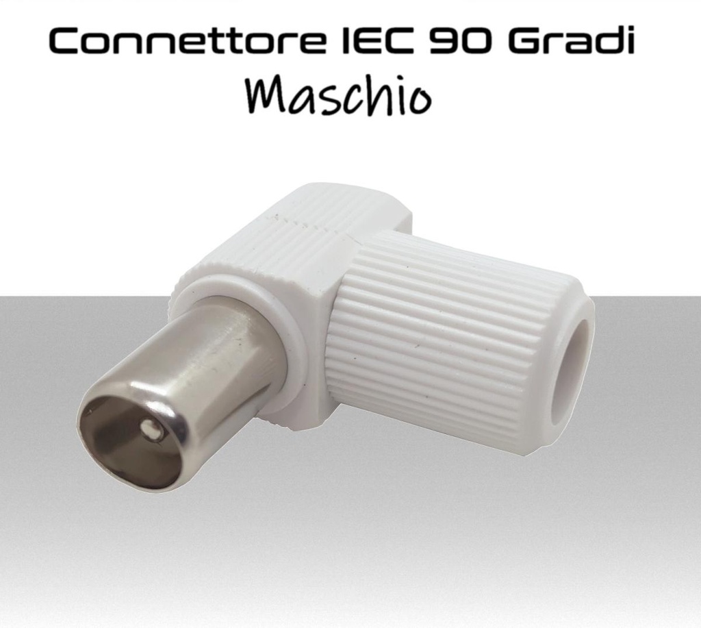 Connettore TV 90 gradi IEC maschio schermato