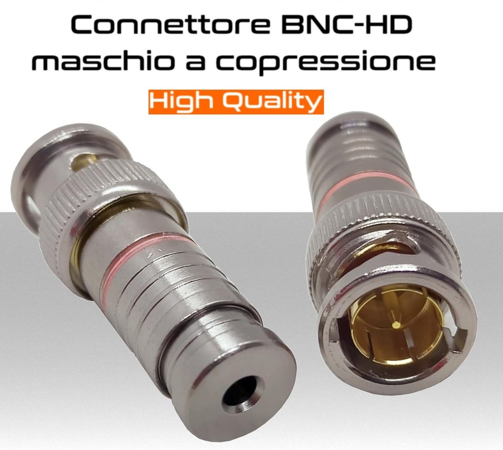 Connettore BNC per telecamera adattatore maschio a compressione in ottone diritto MICROTEK