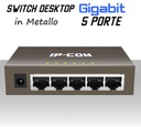 Switch Ethernet 5 porte Gigabit Lan in metallo modello Desktop IP-COM