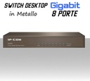 Switch Ethernet 8 porte Gigabit Lan in metallo modello Desktop IP-COM