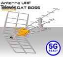 Antenna UHF Televes DAT BOSS 5G Ready in alluminio con connettore F filtro LTE700 5G canali 21-48 