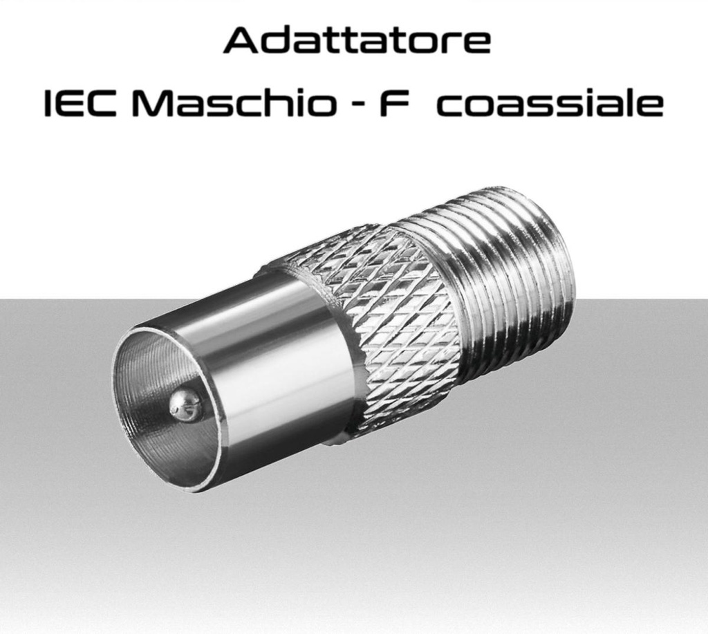 Adattatore presa TV connettore IEC maschio spinotto F femmina