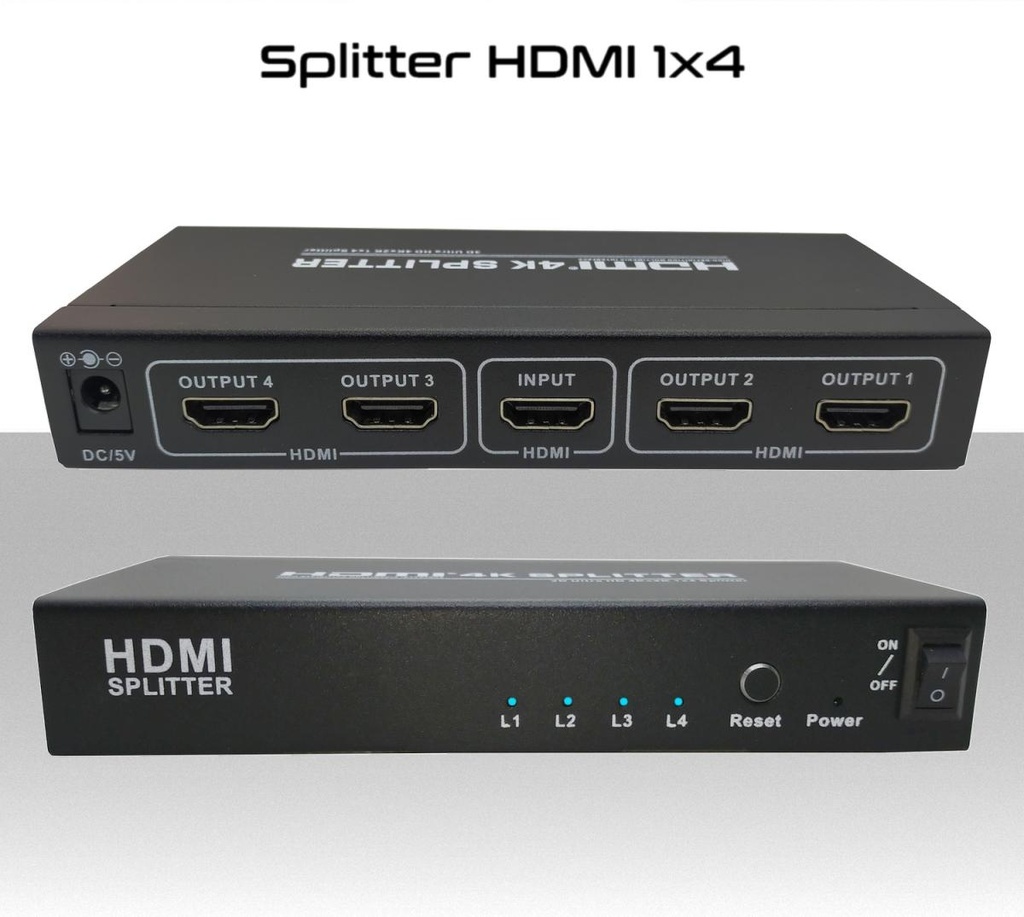 Splitter hdmi 4K 1x4 Ultra HD 1 ingresso 4 uscite audio video alta risoluzione 