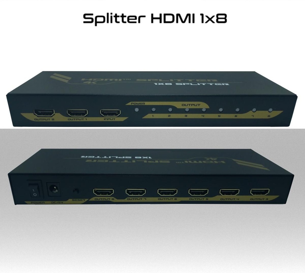 Splitter HDMI 4K 1x8 Ultra HD 1 ingresso 8 uscite audio video alta risoluzione 