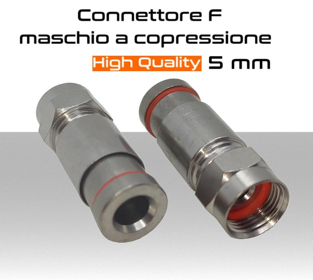 Connettore F a compressione per cavo coassiale da 5 mm grado di protezione IP68 MicroTek CP36799321