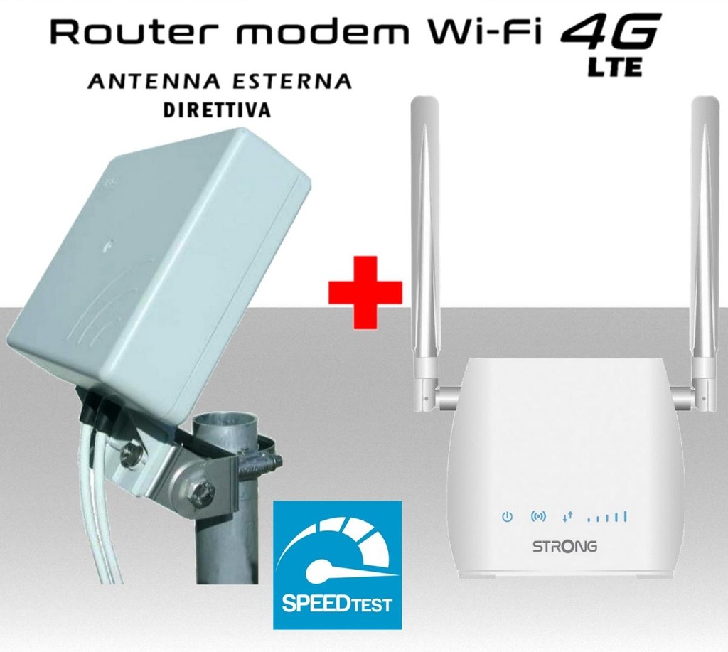 Router wifi con sim 4G internet e antenna esterna LTE Direttiva MiMo con 20 metri di cavo