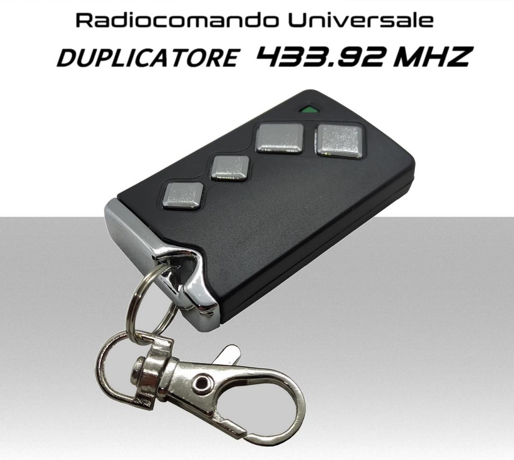 Radiocomando universale duplicatore 4 tasti per apricancello a codice fisso a 433 MHz a lunga portata