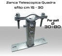 Zanca Telescopica tubo quadro con regolazione da 15 a 30 cm per fissaggio pali 