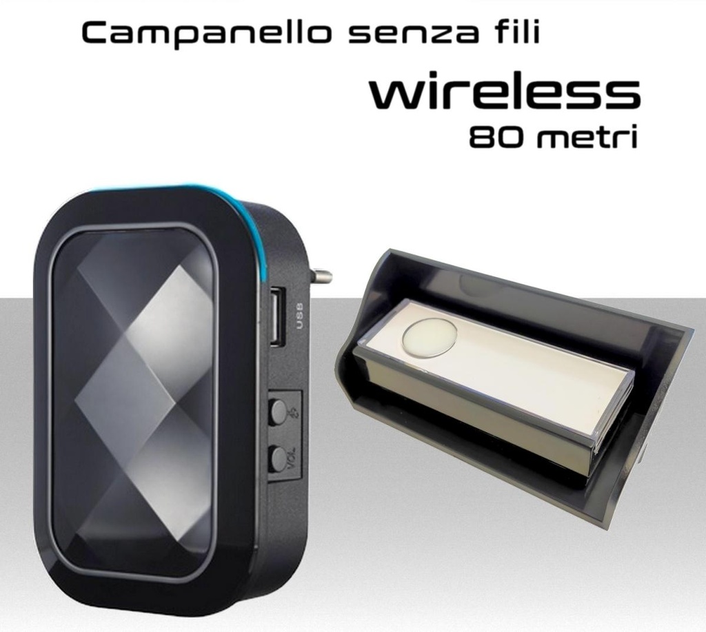 Campanello - Doorbell senza Fili wireless Impermeabile per esterno