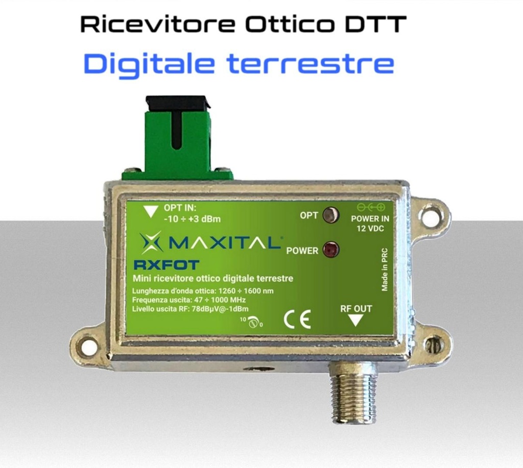 Ricevitore Ottico segnale DTT in uscita RF