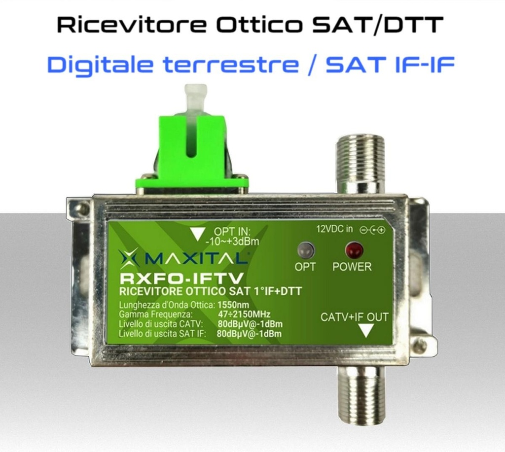 Ricevitore Ottico segnale TV/SAT IF-IF in uscita RF