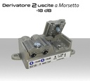 Derivatore antenna 2 uscite a morsetto attenuazione -18dB per SAT/DTT Telewire 6218