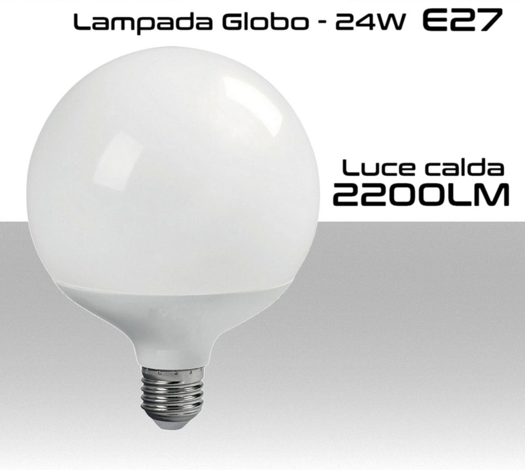 Lampadina  Globo LED E27 luce calda 3000K Lumen 2200 