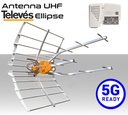 Televes Ellipse: Antenna UHF 5G Ready, Alimentatore Incluso