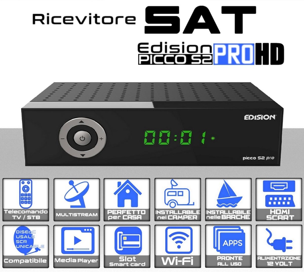 Decoder Satellitare Edision PICCO S2 PRO multistream WebTV