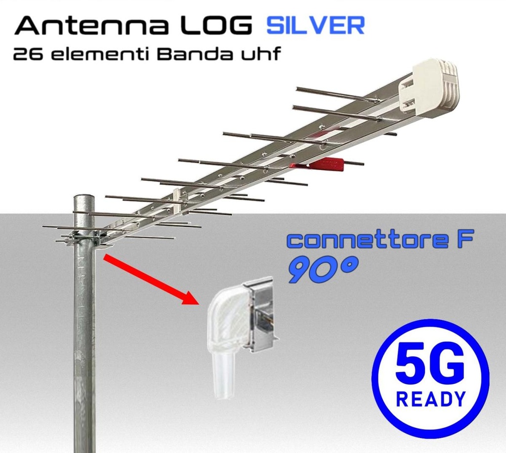 Antenna TV 5G Ready: Emme Esse 2148U90 - UHF Logaritmica 26 Elementi