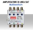 Amplificatore di linea multiswitch in cascata 4 IN 4 out regolabile