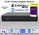 DVR videosorveglianza 4 canali 5 MPX e 2 IP con hard disk 