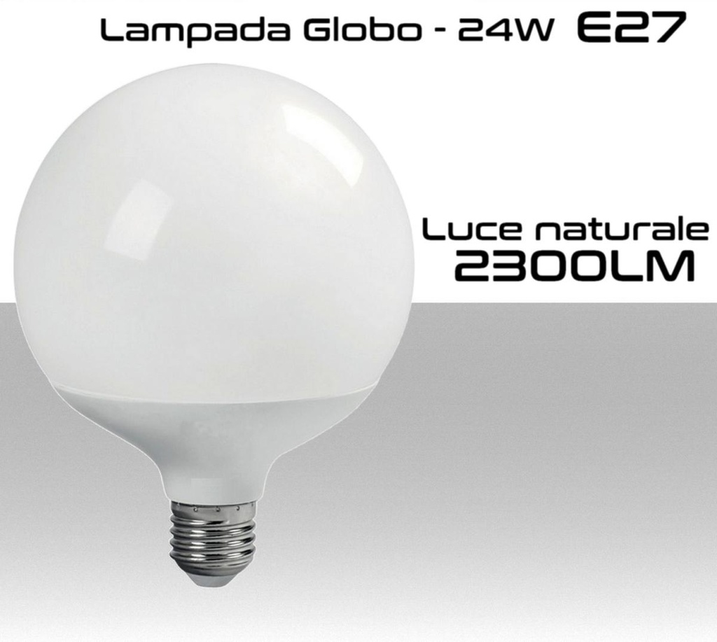 Lampadina Globo LED E27 luce naturale 4000K Lumen 2300 