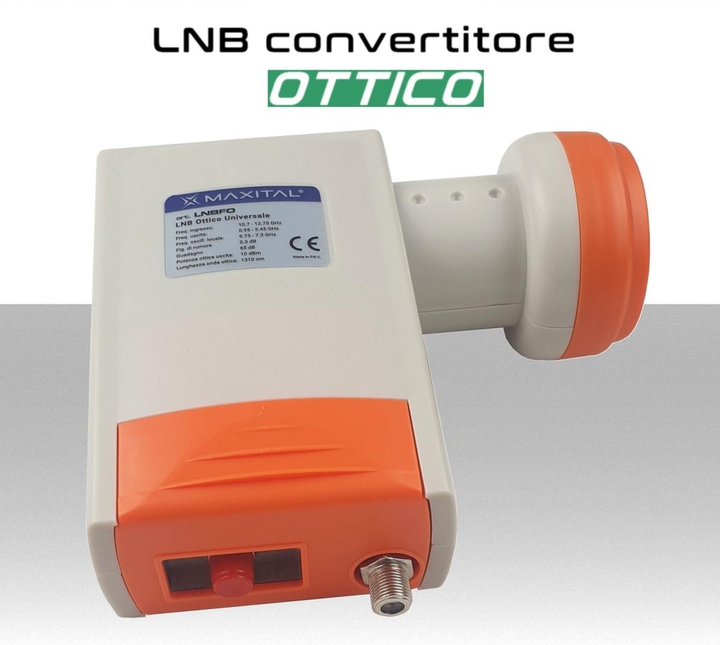 LNB ottico universale per parabola satellitare completo con alimentatore