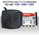 Centralino antenna TV da interno 3 ingressi BIII / 21:48 / 21:48 40dB 3 regolazioni con filtro antidisturbo LTE serie Offel 26-334