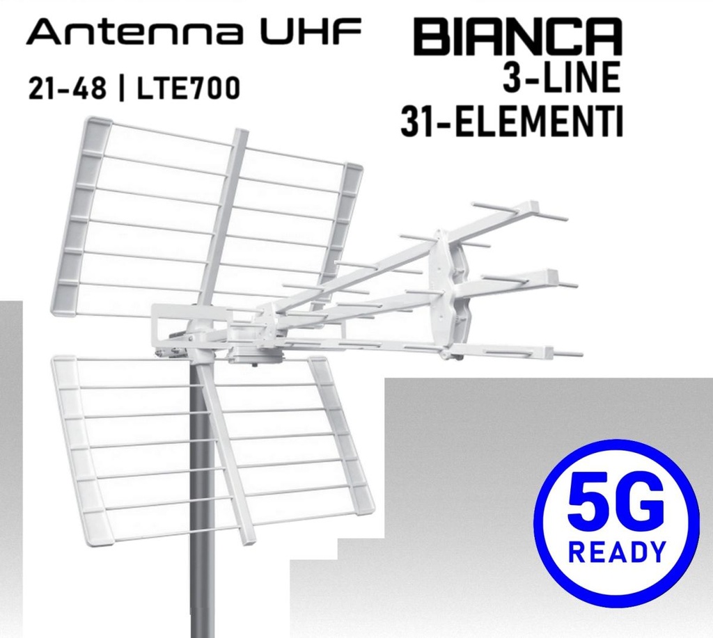 Antenna UHF 5G Ready 3-Line 31 Elementi Bianca Emme Esse