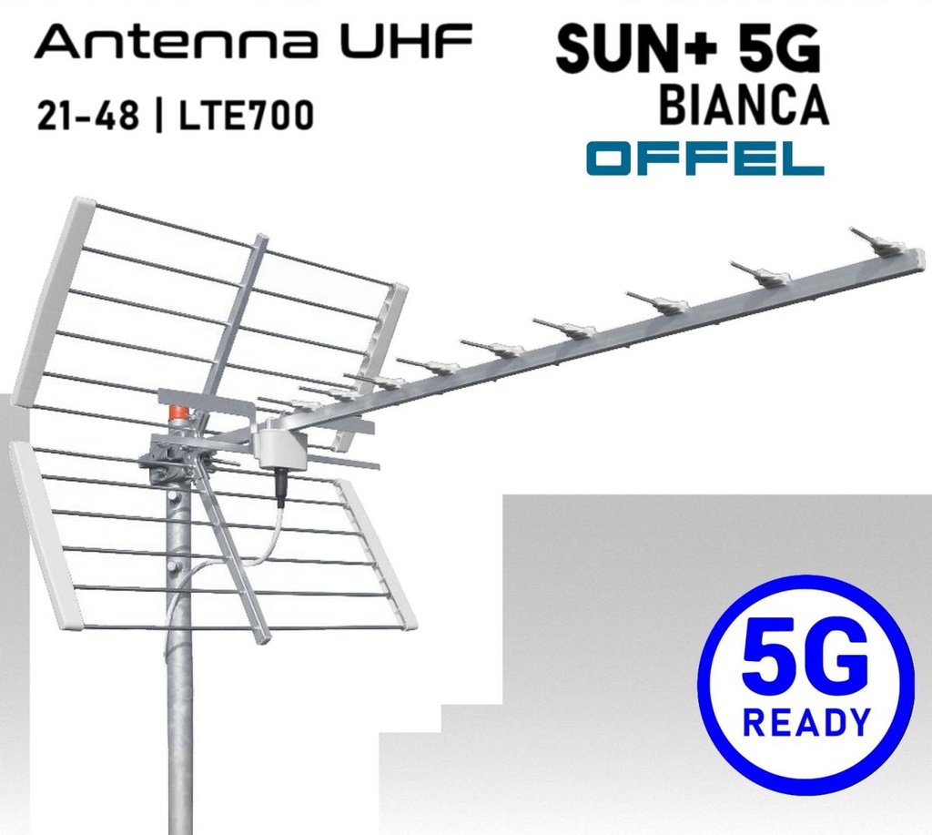 Antenna UHF OFFEL SUN+ 5G: 15 Elementi in Alluminio