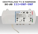 Centralino antenna TV da interno 2 ingressi BIII/UHF+UHF 30dB serie Offel 26-765