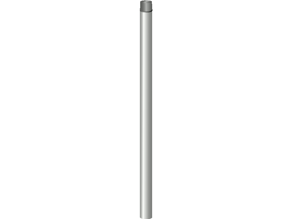 Palo singolo rinforzato 28x2mm con tappo