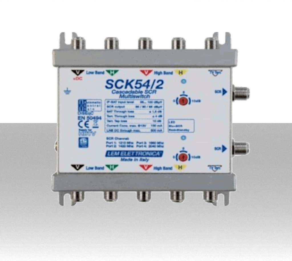 Multiswitch SCR LEM a 5 cavi, 4 frequenze SKY - Controllo automatico del guadagno ACG