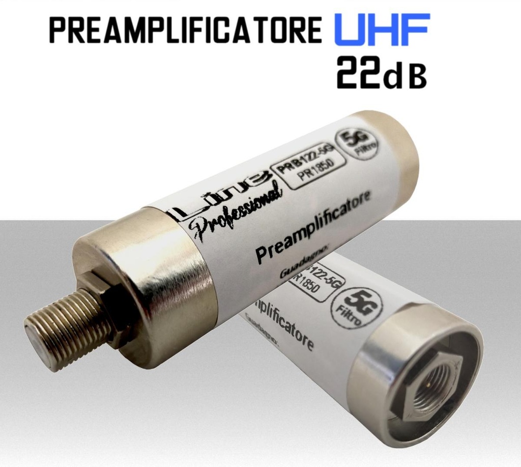 PreAmplificatore UHF ad innesto guadagno 22dB serie PRB122-5G