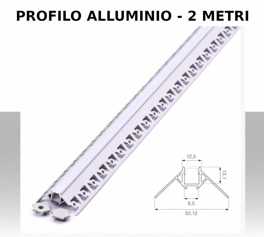 Profilo Alluminio ad Incasso per Cartongesso Angolare Esterna