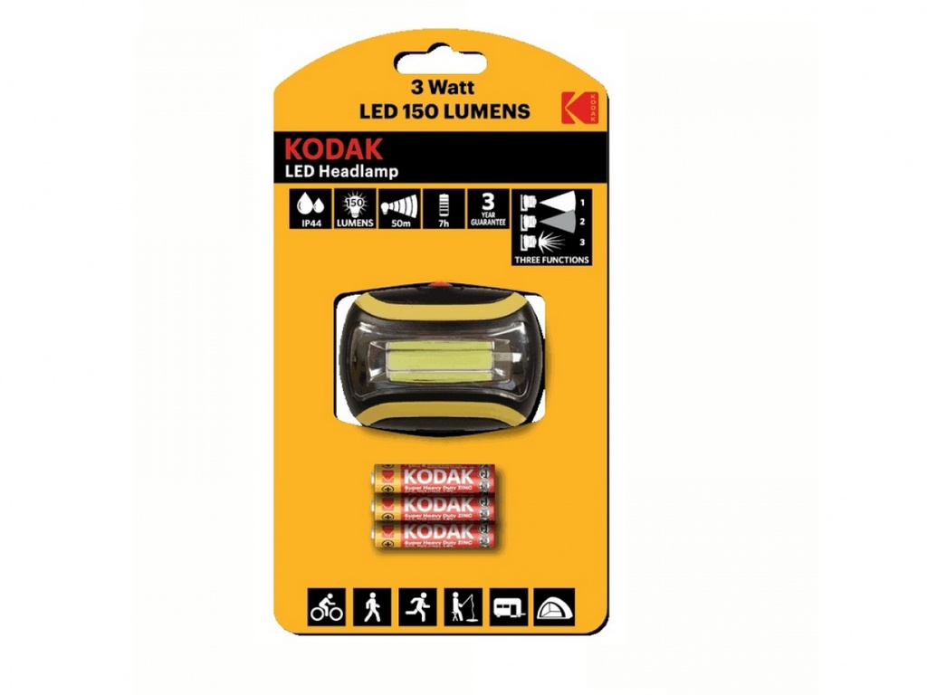 Torcia led da testa 150 lumens 3W con batterie incluse