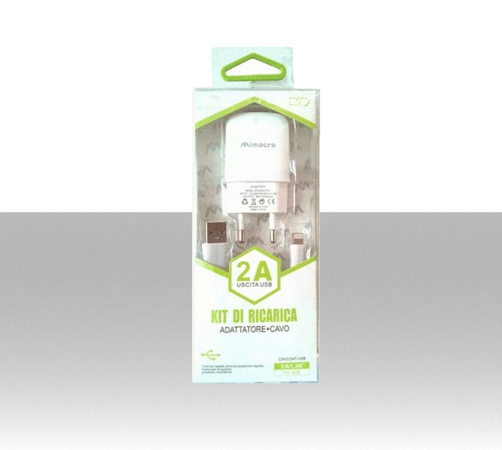 Alimentatore Rapido 5V 2A USB Switching con Cavo 1.3m per iOS