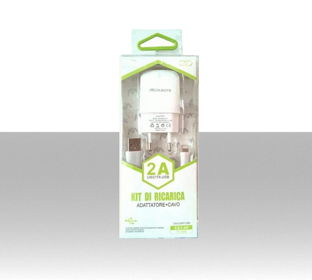 Alimentatore 5V 2.1A switching USB + cavo USB - micro USB