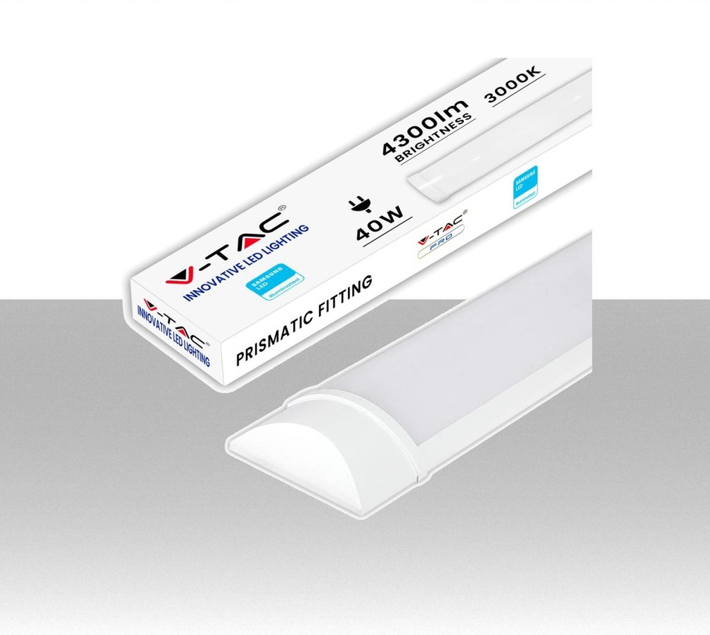 Plafoniera LED Chip Samsung Prismatica 40W 120LM/W 120cm 3000K IP20