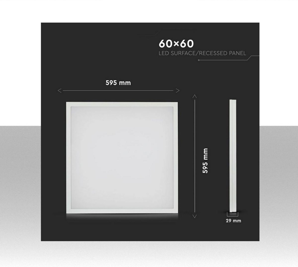 Pannello LED 40W 80LM/W 600*600mm Quadrato Colore Bianco 4000K