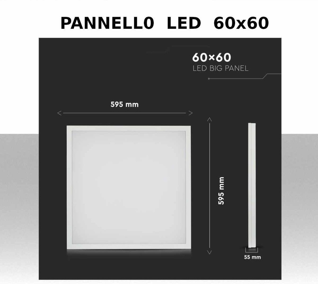 Pannello LED 25W 160LM/W 600*600mm 4000K Driver Incluso - 4000 LUMEN