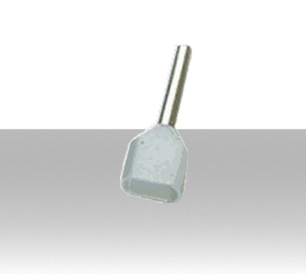 Puntalini per cavo da 2x0.5mmq - Colore Bianco - Confezione 100Pz