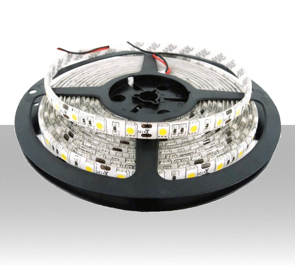 Strip LED 6000K - 5050 - 24V 14.4W/m - IP65 - 60LED/m - 18 Lumen/LED - Bianco Puro