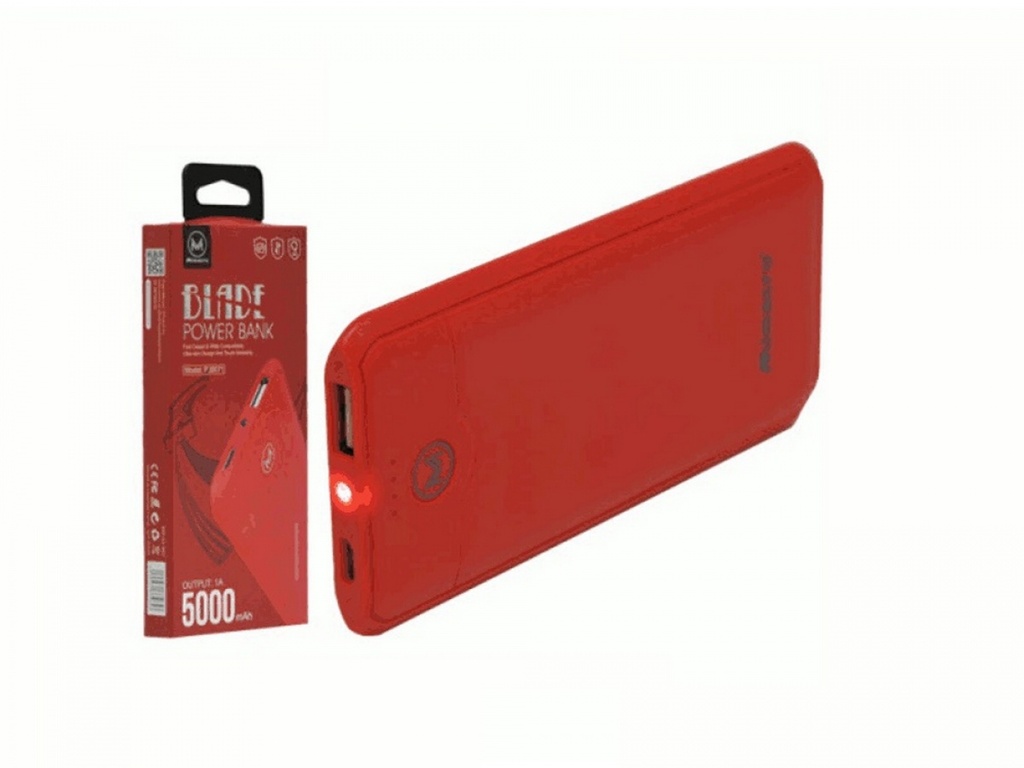 Power bank 5000mA 5V  Super Slim Rosso