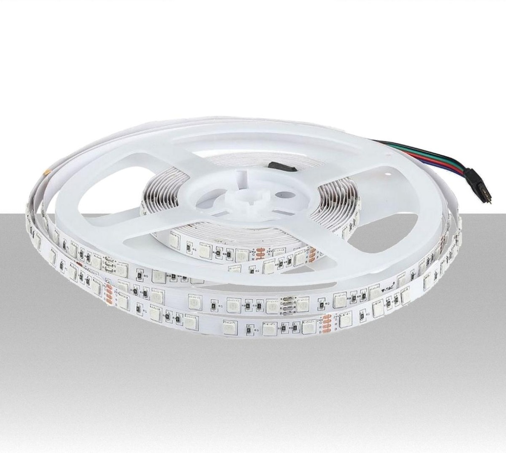 Strip LED 24V RGB 9W/m SMD5050 60 LED/m IP20 10mm - Rolla da 5 metri - 600 lumen/metro