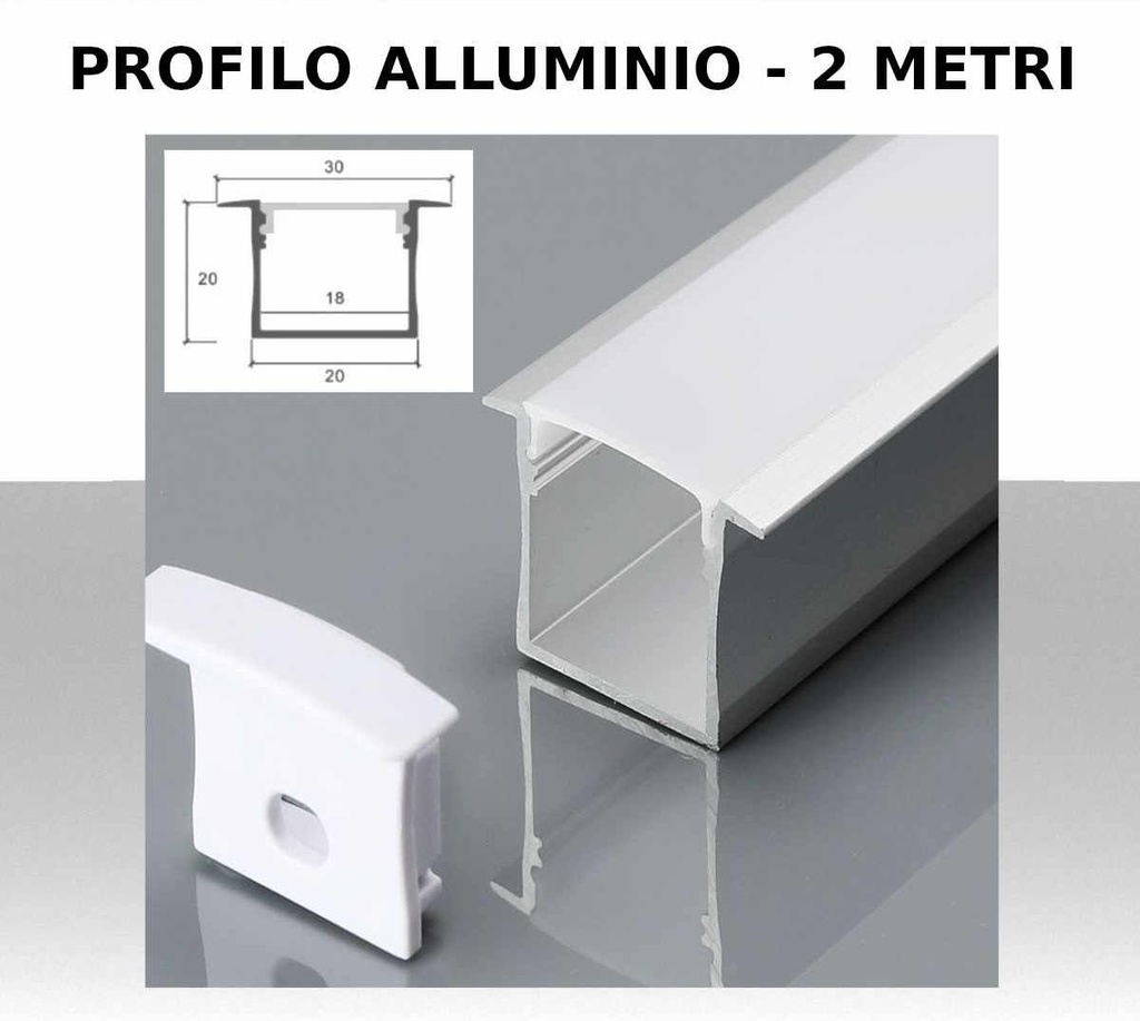 Aluminum Profile 2000*30*20MM Milky LUMEN: -