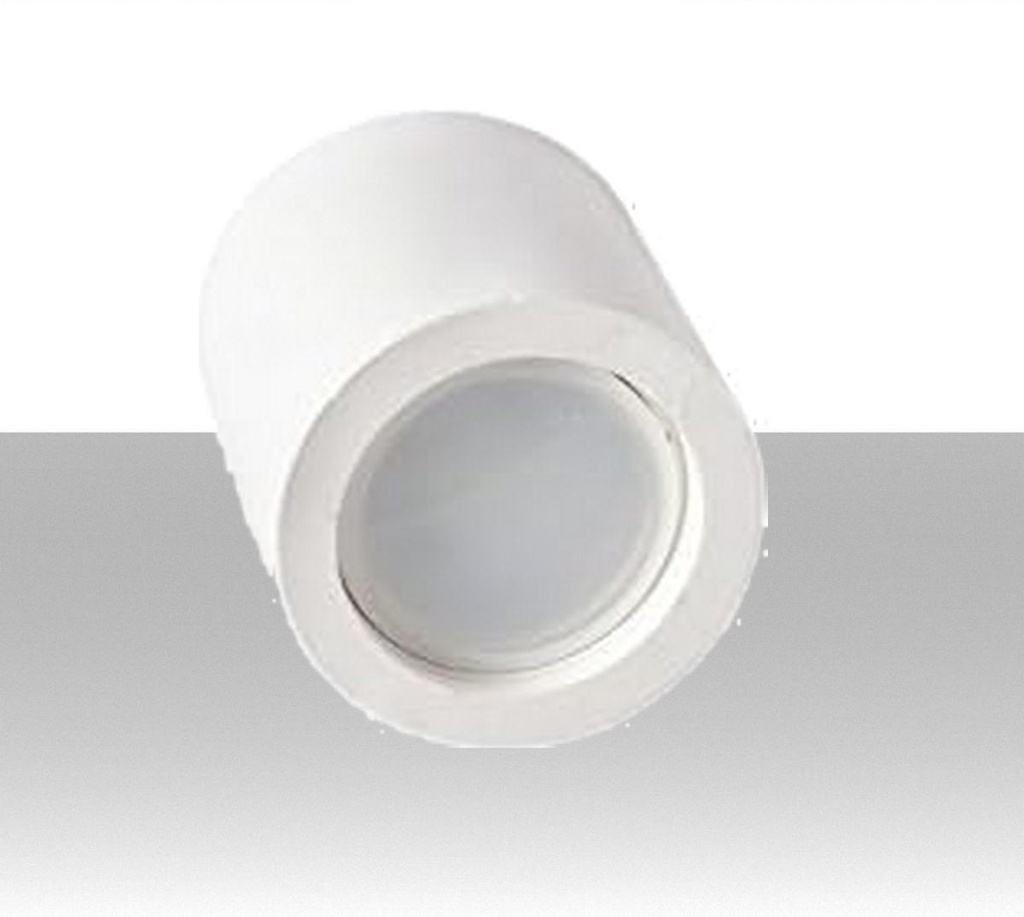 Portafaretto LED Montaggio a Plafone Rotondo GU10 e GU5.3 (MR16) Corpo in Gesso Bianco
