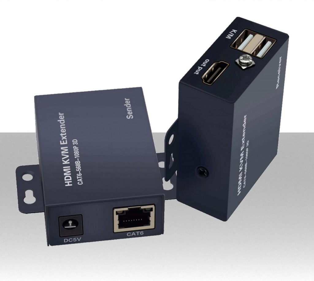 Coppia estensore HDMI su cavo ethernet CAT.6 con USB per Mouse e Tastiera