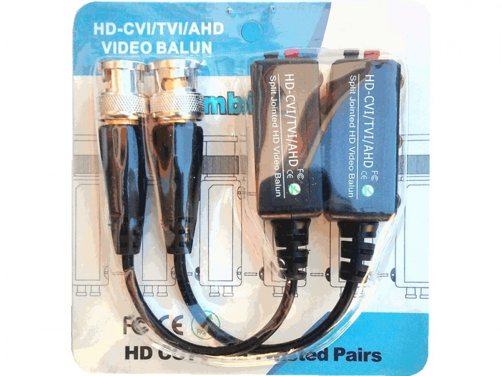 Coppia Video Balun ibridi 300:400 metri compatibili con telecamere CVBS, AHD, TVI, CVI fino a 8MPX