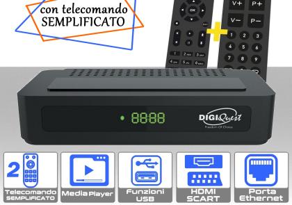 Decoder digitale terrestre HD Digiquest G23 con 2 telecomandi