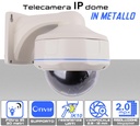 Telecamera IP Dome Antivandalo 2MP 1080P FullHD OnVif da esterno con ottica varifocale 2.8...12mm e staffa da parete in metallo