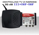 Centralino antenna TV da interno 2 ingressi BIII/UHF-UHF 35dB serie Offel 26-125