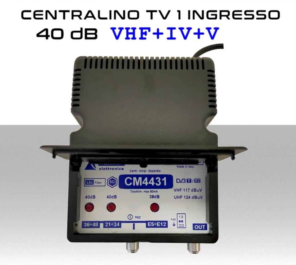 Centralino antenna TV da interno 1 ingresso BIII-VI-V 40dB serie Elar CM4431